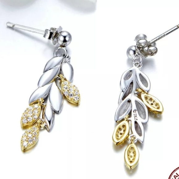 New Silver Unique Wheat Drop Earrings - Picture 6 of 6